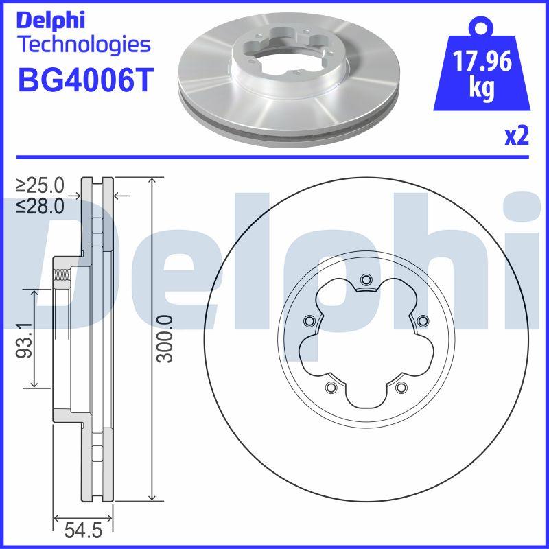 Delphi BG4006T - Disque de frein cwaw.fr