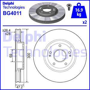 Delphi BG4011 - Disque de frein cwaw.fr