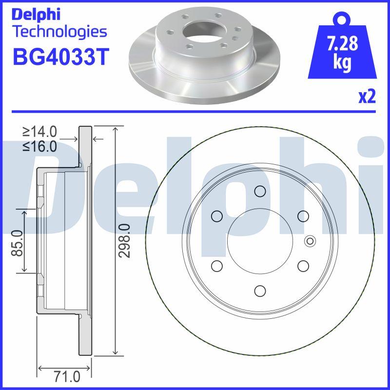 Delphi BG4033T - Disque de frein cwaw.fr