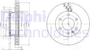 Delphi BG4032C-18B1 - Disque de frein cwaw.fr