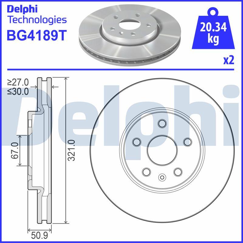 Delphi BG4189T - Disque de frein cwaw.fr