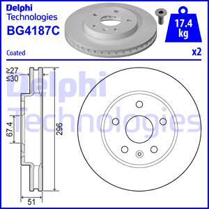 Delphi BG4187C-18B1 - Disque de frein cwaw.fr