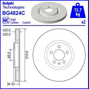 Delphi BG4824C - Disque de frein cwaw.fr