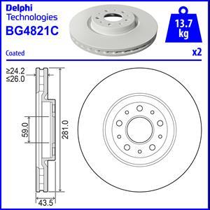 Delphi BG4821C - Disque de frein cwaw.fr