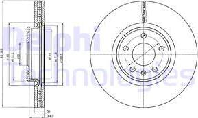 Delphi BG4346C - Disque de frein cwaw.fr