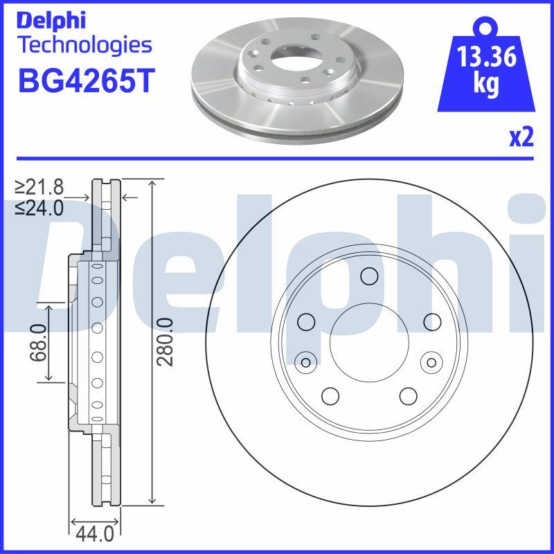 Delphi BG4265T - Disque de frein cwaw.fr