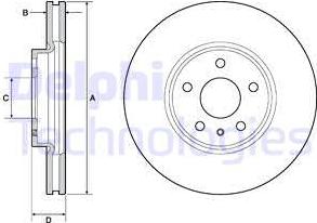 Delphi BG4702C - Disque de frein cwaw.fr