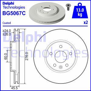 Delphi BG5067C - Disque de frein cwaw.fr