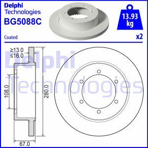 Delphi BG5088C - Disque de frein cwaw.fr