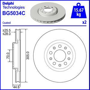 Delphi BG5034C - Disque de frein cwaw.fr