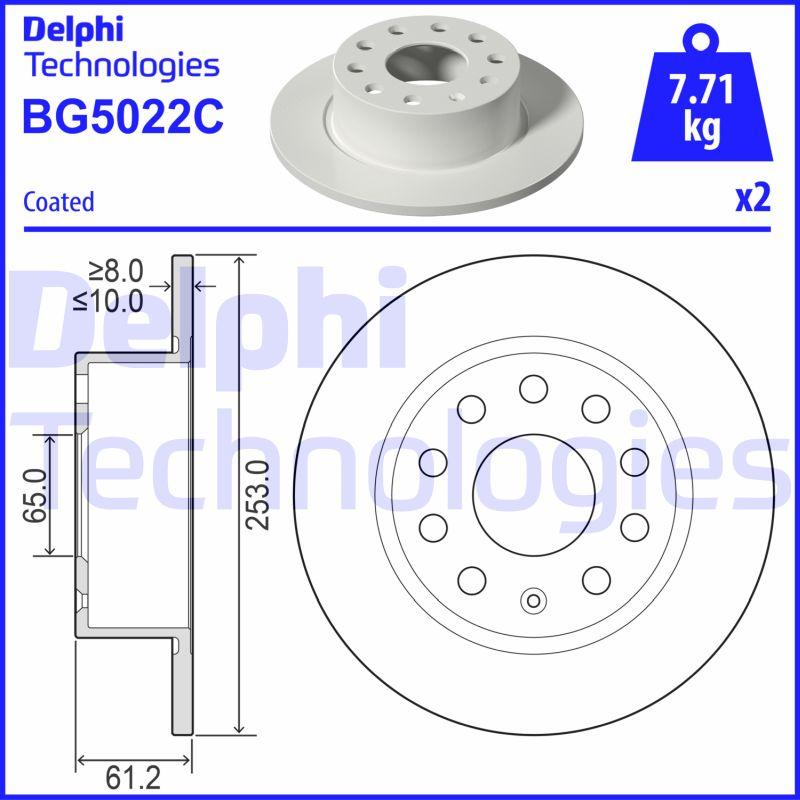 Delphi BG5022C - Disque de frein cwaw.fr