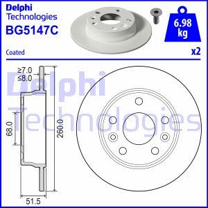 Delphi BG5147C - Disque de frein cwaw.fr