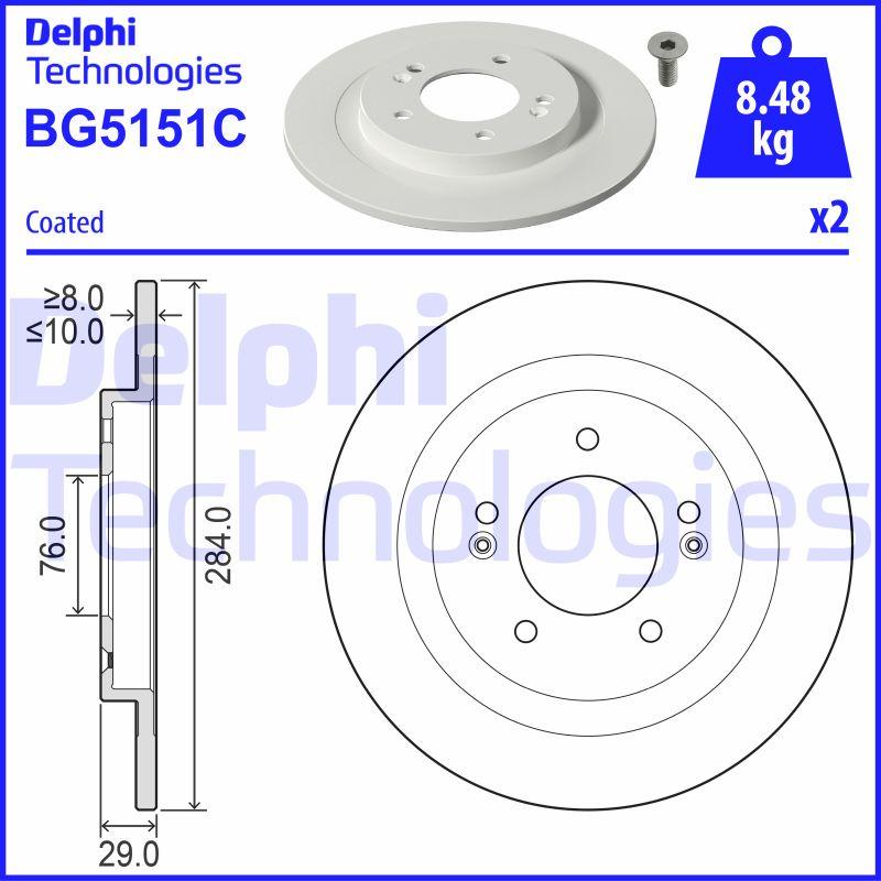 Delphi BG5151C - Disque de frein cwaw.fr