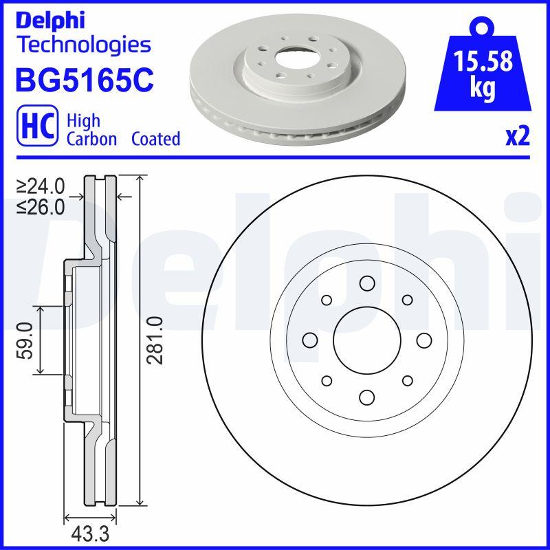 Delphi BG5165C - Disque de frein cwaw.fr