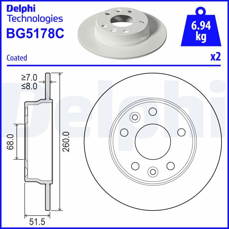 Delphi BG5178C - Disque de frein cwaw.fr