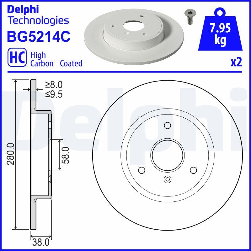 Delphi BG5214C - Disque de frein cwaw.fr