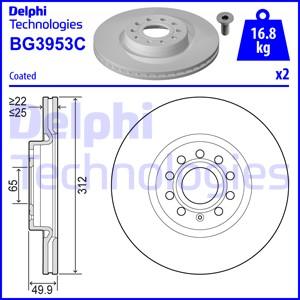 Delphi BG3953C-18B1 - Disque de frein cwaw.fr