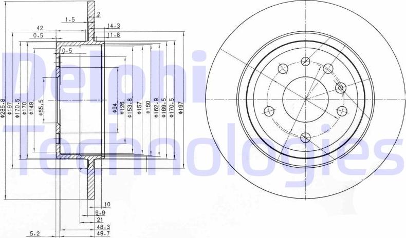 Delphi BG3908C - Disque de frein cwaw.fr