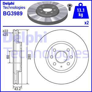 Delphi BG3989 - Disque de frein cwaw.fr