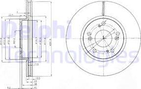 Delphi BG3980 - Disque de frein cwaw.fr