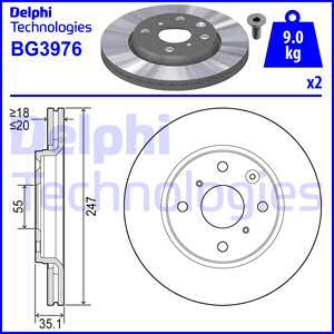 Delphi BG3976 - Disque de frein cwaw.fr