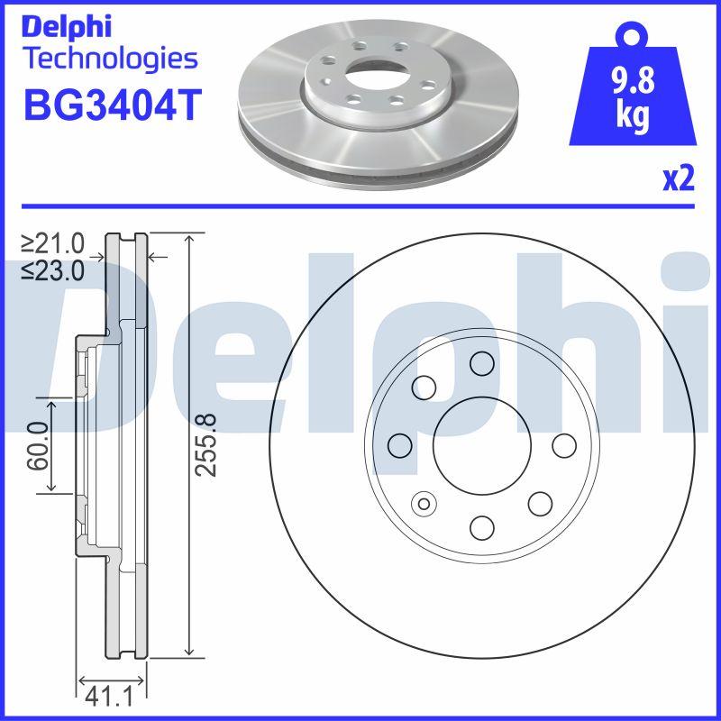 Delphi BG3404T - Disque de frein cwaw.fr