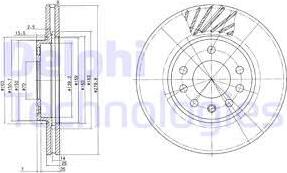 Delphi BG3405C - Disque de frein cwaw.fr