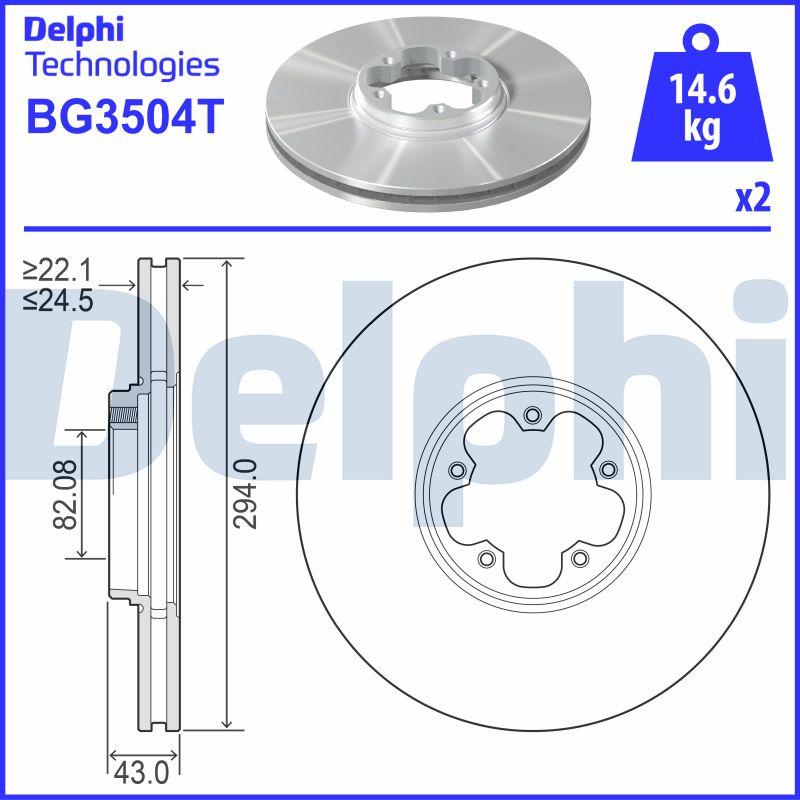 Delphi BG3504T - Disque de frein cwaw.fr