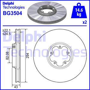 Delphi BG3504 - Disque de frein cwaw.fr