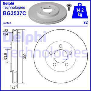 Delphi BG3537C - Disque de frein cwaw.fr