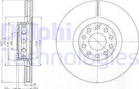 Delphi BG3524 - Disque de frein cwaw.fr