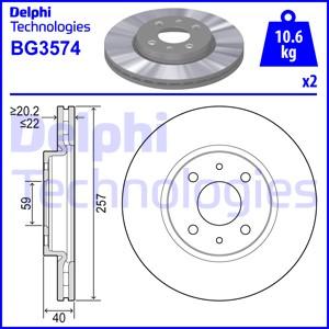 Delphi BG3574 - Disque de frein cwaw.fr