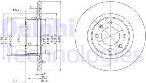 Delphi BG3621 - Disque de frein cwaw.fr