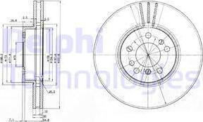 Delphi BG3628 - Disque de frein cwaw.fr