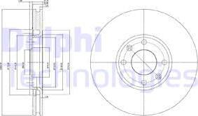 Delphi BG3622C - Disque de frein cwaw.fr