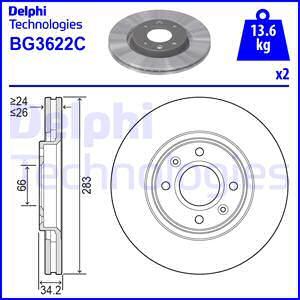 Delphi BG3622 - Disque de frein cwaw.fr