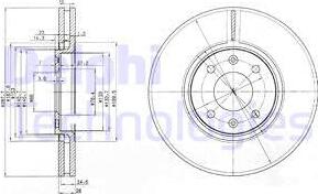 Delphi BG3675 - Disque de frein cwaw.fr