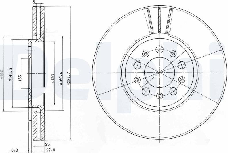 Delphi BG3035C18B1 - Disque de frein cwaw.fr