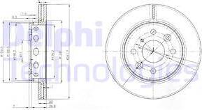 Delphi BG3074 - Disque de frein cwaw.fr