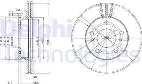 Delphi BG3127 - Disque de frein cwaw.fr