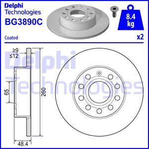 Delphi BG3890C-18B1 - Disque de frein cwaw.fr