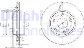 Delphi BG3845C - Disque de frein cwaw.fr