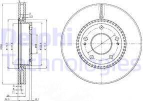 Delphi BG3861 - Disque de frein cwaw.fr