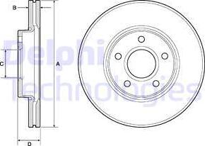 Delphi BG3868 - Disque de frein cwaw.fr