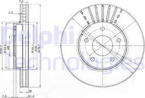 Delphi BG3816 - Disque de frein cwaw.fr