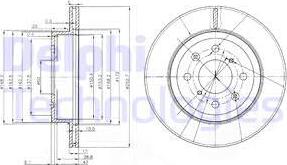 Delphi BG3884 - Disque de frein cwaw.fr