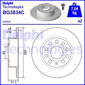 Delphi BG3834C - Disque de frein cwaw.fr