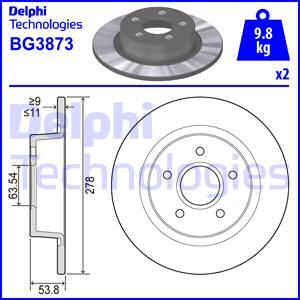 Delphi BG3873 - Disque de frein cwaw.fr