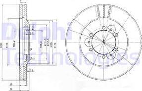 Delphi BG3378 - Disque de frein cwaw.fr