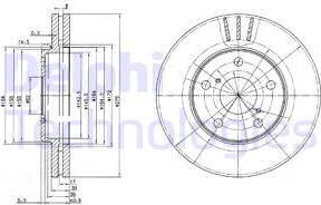 Delphi BG3266 - Disque de frein cwaw.fr